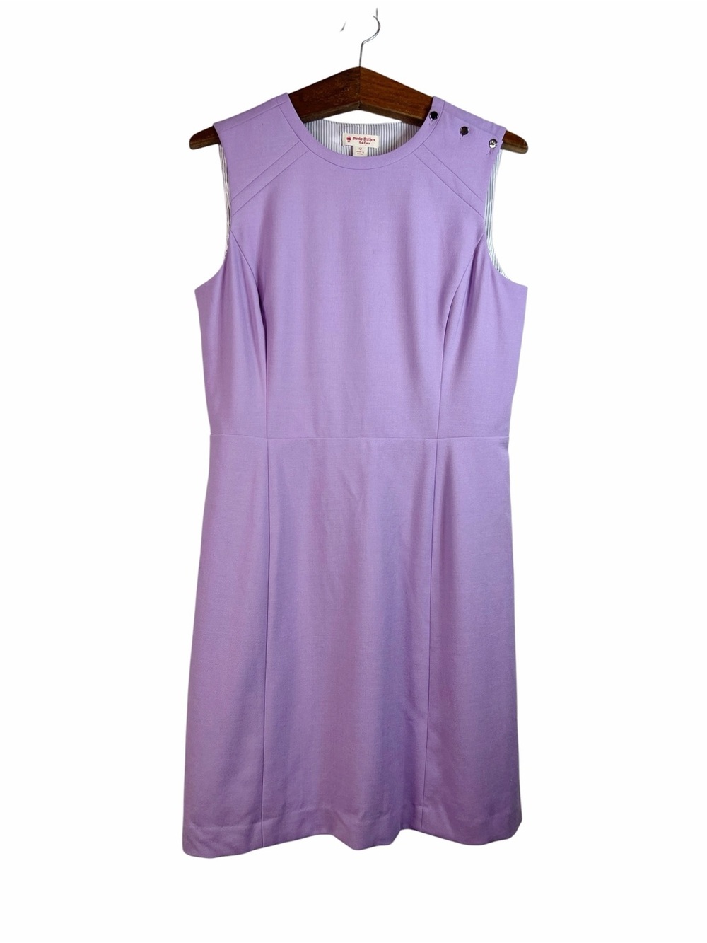 Brooks Brothers Red Fleece Purple Sheath Dress Size 12 Wool Blend Classic Preppy